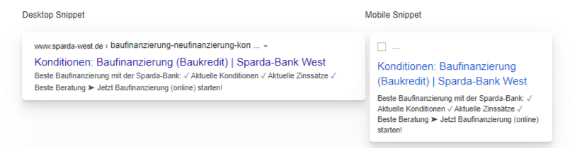 SEO-optimiertes Snippet Beispiel für SEO-optimiertes Snippet